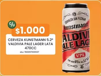 Kunstmann - Cerveza 5.20 Valdivia Pale Lager Lata