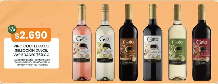 Gato   - Vino Coctel Gato, Seleccion Dulce, Variedores