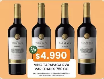 Tarapacá - Vino Rva Variedades