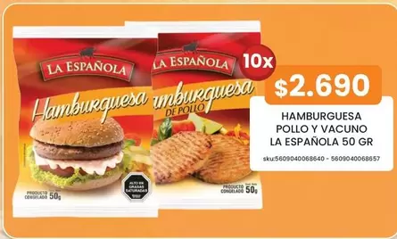 La Española - Hamburguesa Pollo Y Vacuno