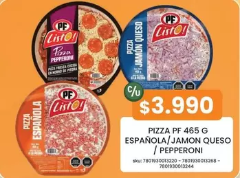 PF - Pizza Pf 465 G Espanola/jamon Queso/pepperoni