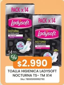 Ladysoft - Toalla Higienica Nocturna Ts-TM X14