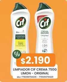 Cif - Limpiador Crema 750G Limon - Original