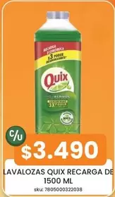 Quix - Lavalozas Recarga De 1500 Ml