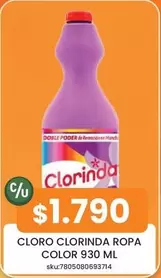 Clorinda - Cloro Ropa Color 930 Ml