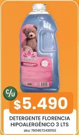 Florencia - Detergente  Hipoalergenico 3 Lts