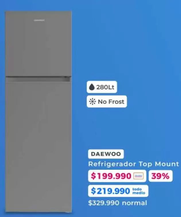Daewoo - Refrigerador Top Mount