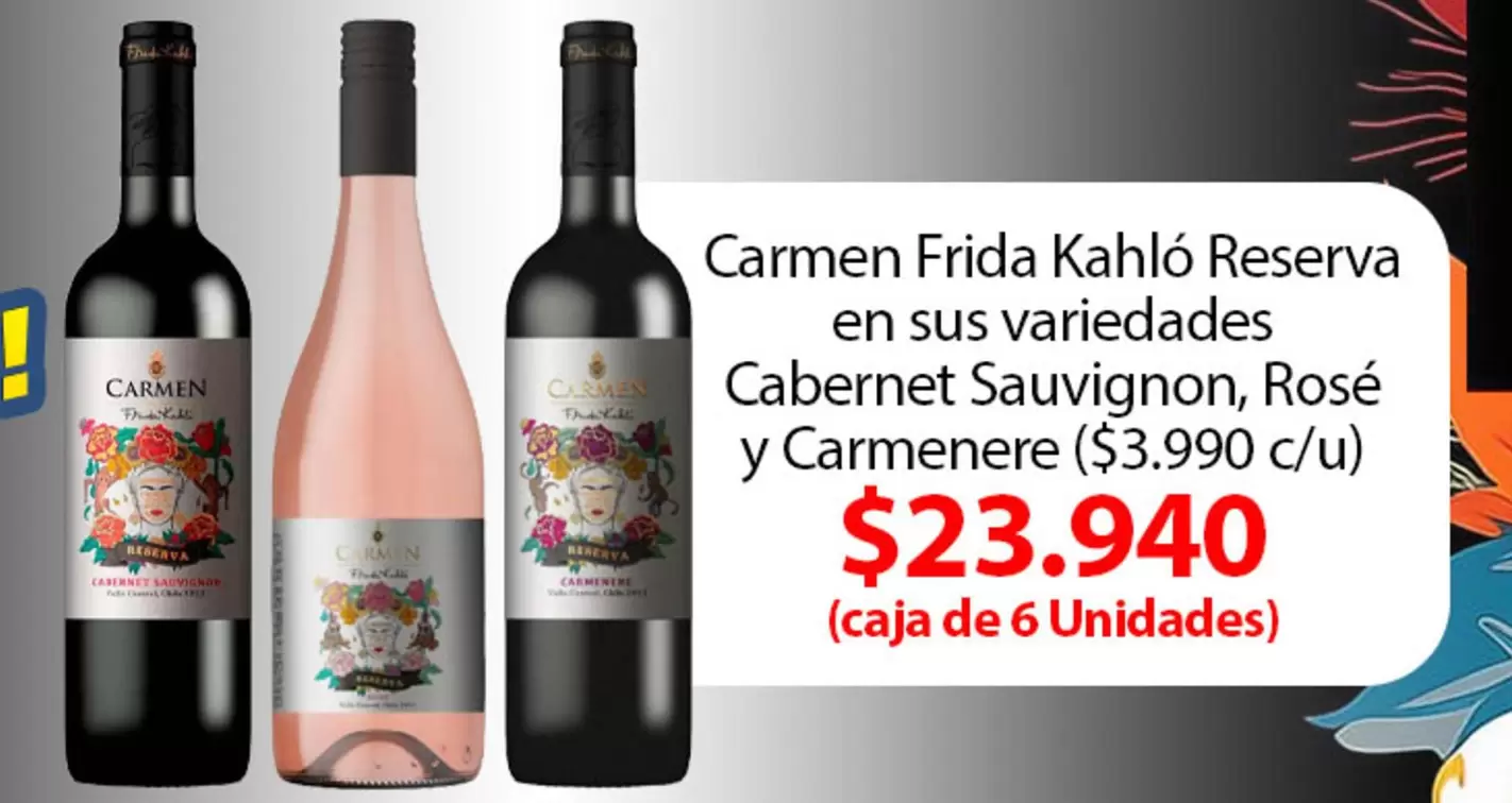 Carmen -  Frida Kahló Reserva En Sus Variedades Cabernet Sauvignon, Rosé Y ere