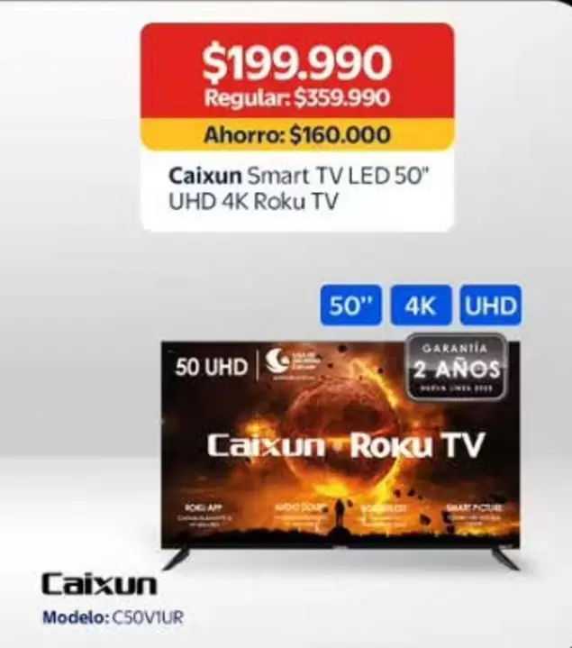 Roku - Caixun Smart Tv Led 50" UHD 4K Tv