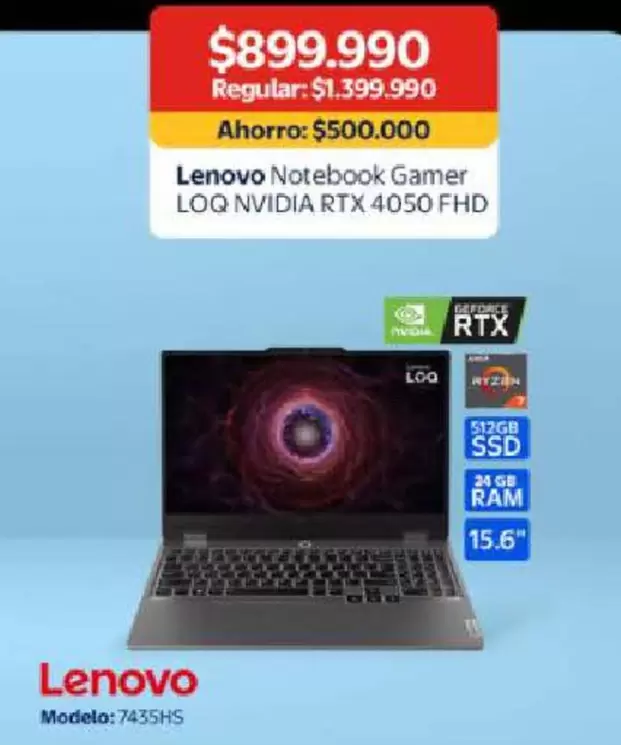 Lenovo - Notebook Gamer Loq Nvidia Rtx 4050 Fhd