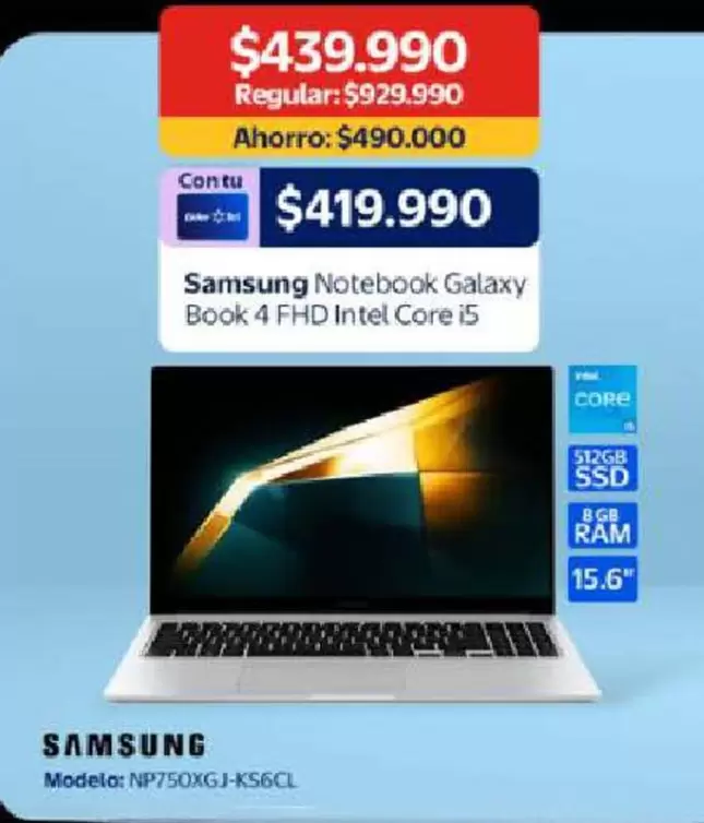 Samsung - Notebook Galaxy Book 4 Fhd Intel Core I5
