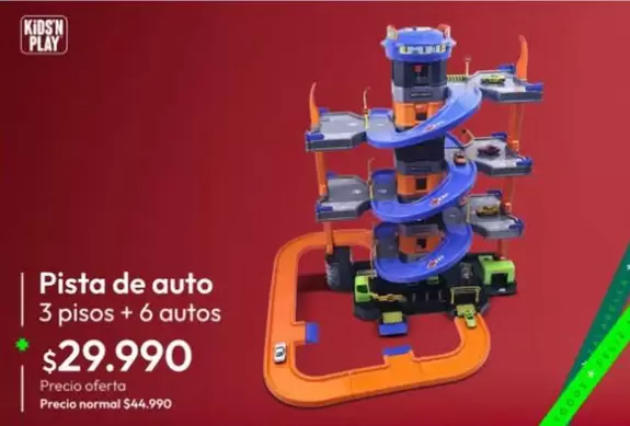 Pista De Auto 3 Pisos + 6 Autos