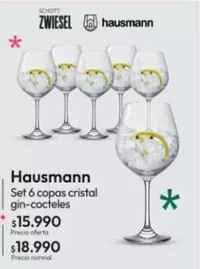 Cristal - Set 6 Copas  Gin-Cocteles