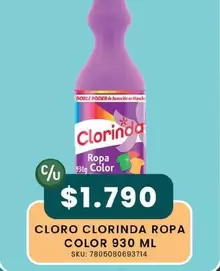 Clorinda - Cloro Ropa Color 930 Ml