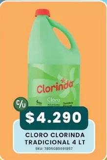 Clorinda - Cloro  Tradicional 4 Lt