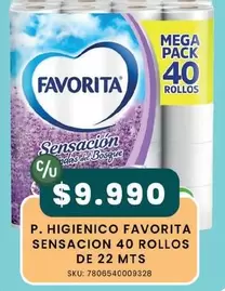 Favorita - Higienico Sensacion 40 Rollos De 22 Mts