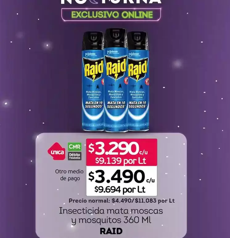 Raid - Insecticida Mata Moscas Y Mosquitos