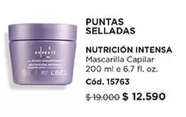 Nutricion Intensa Mascarilla Capilar 200 Ml E 6.7 Fl. Oz.