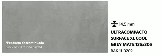 Ultracompasto Surface Xl Cool Grey Mate 135x305