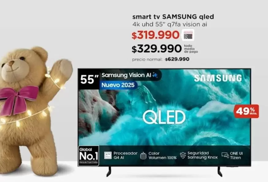 Samsung - Smart Tv Qled 4k Uhd 55" Q74v Vision