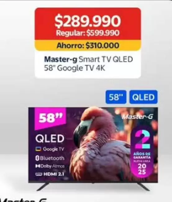 Master-G - Smart Tv Qled 58" Google Tv 4k