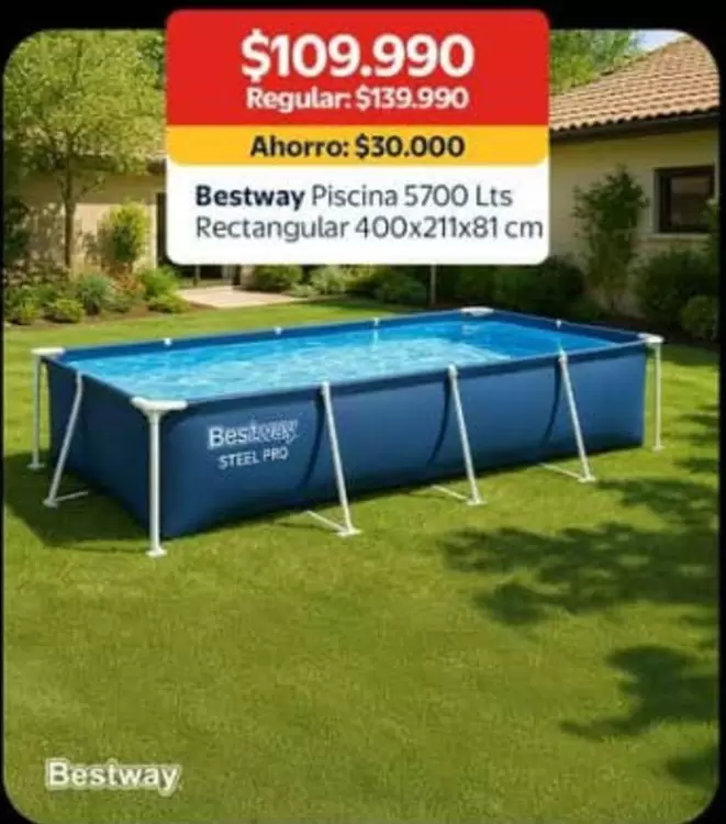 Bestway - Piscina 5700 Lts Rectangular 400x211x81 Cm
