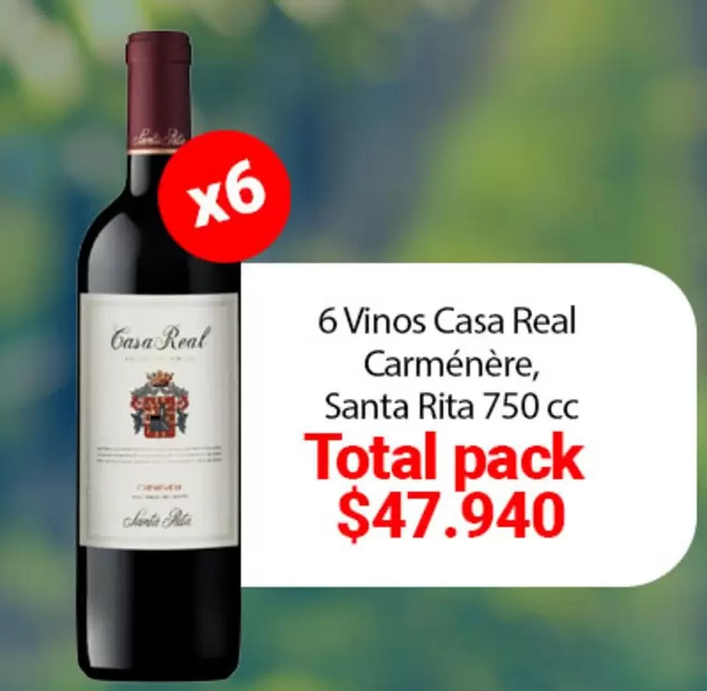 Santa Rita - 6 Vinos Casa Real Carmènère,