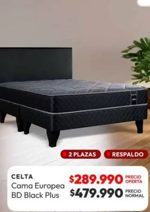 Celta - Cama Europea Bd Black Plus