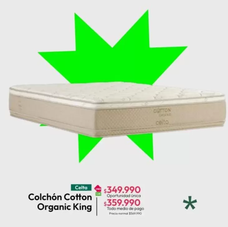 Celta - Colchón Cotton Organic King