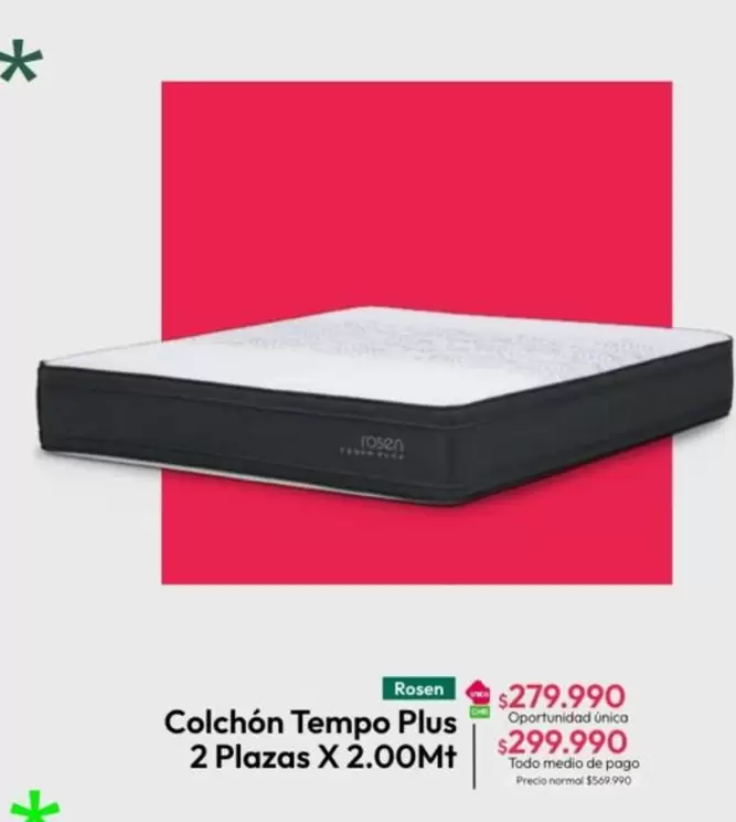 Rosen - Colchón Tempo Plus 2 Plazas X 2,00M+