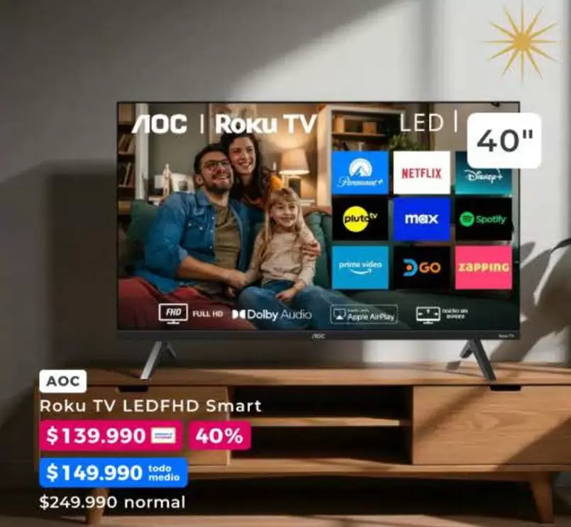AOC - Roku Tv Ledfhd Smart