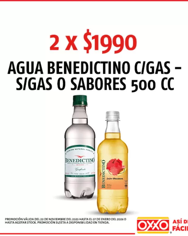 Benedictino - Agua  Cigas- S/Gas O Sabores