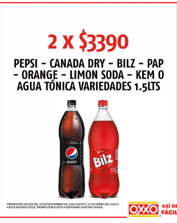 Pepsi - Canada Dry - Bilz - Pap - Orange - Limon Soda - Kem - Agua Tônica Variedades 1.5lts