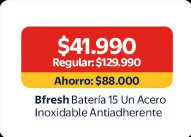 Batería 15 Un Acero Inoxidable Antiadherente