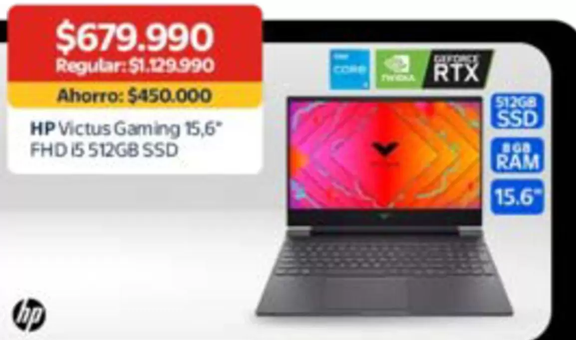 HP - Victus Gaming 15,6" FHD 512GB SSD