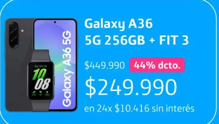 Samsung - Galaxy A36 5G 256GB + Fit 3