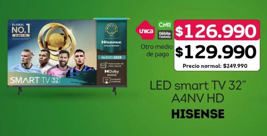Hisense - Led Smart TV 32" A4NV HD