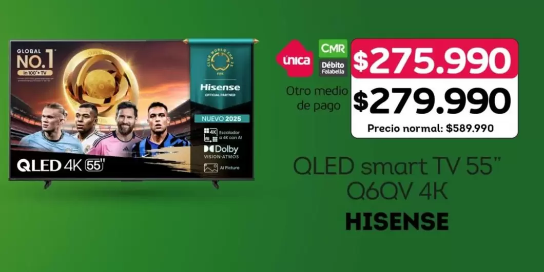 Hisense - Qled Smart Tv 55 Q60v 4k
