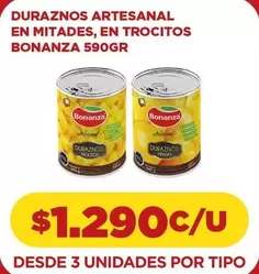 Bonanza - Duraznos Artesanal En Mitades, En Trocitos