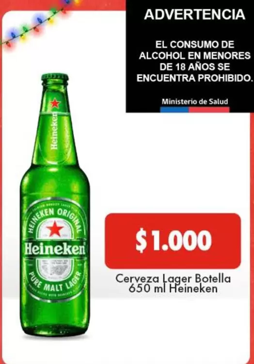 Heineken - Cerveza Lager Botella 650Ml