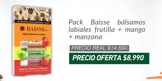 Pack Bálsamo Labialsamo Frutilla + Mango + Manzana