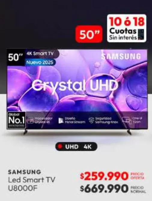 Samsung - Led Smart Tv U8000f