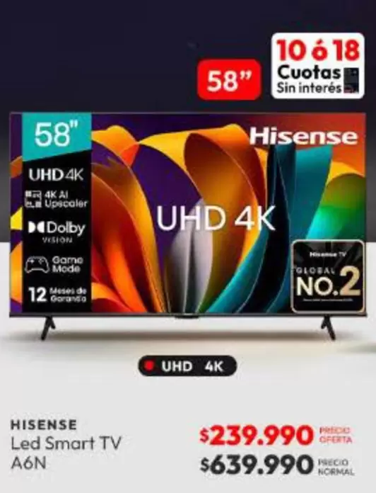 Hisense - Led Smart Tv A6n