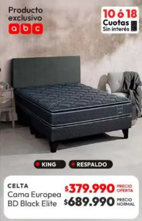 Celta - Cama Europea Bd Black Elite