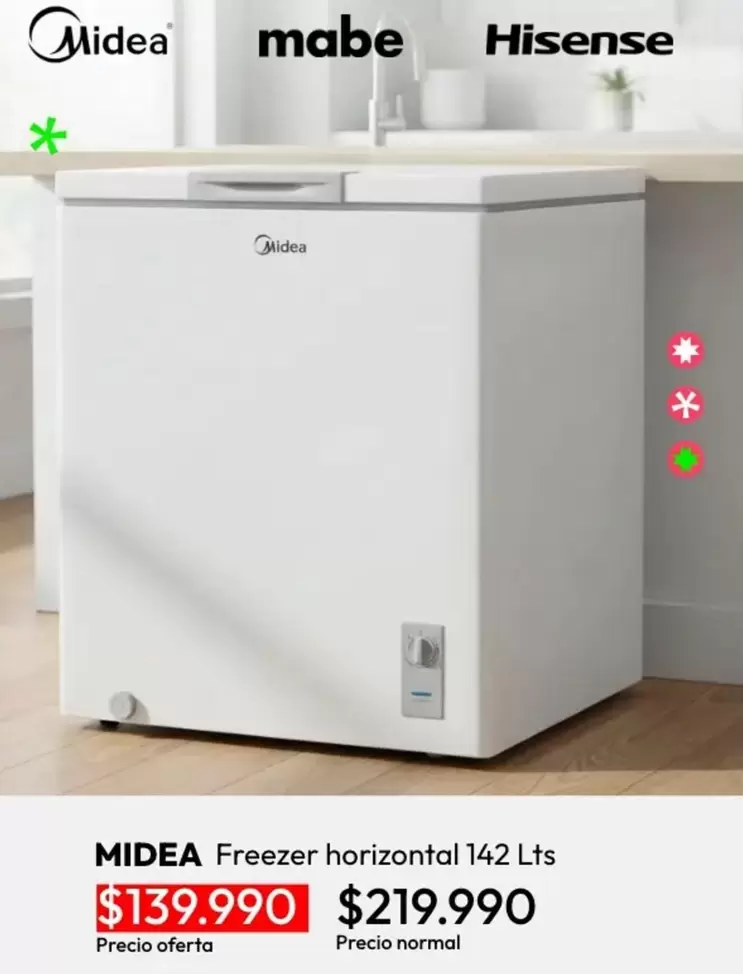 Midea - Freezer Horizontal 142 Lts