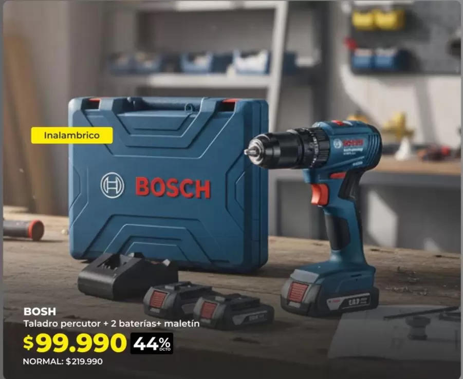 Bosch - Taladro Percutor + 2 Baterias Maletin