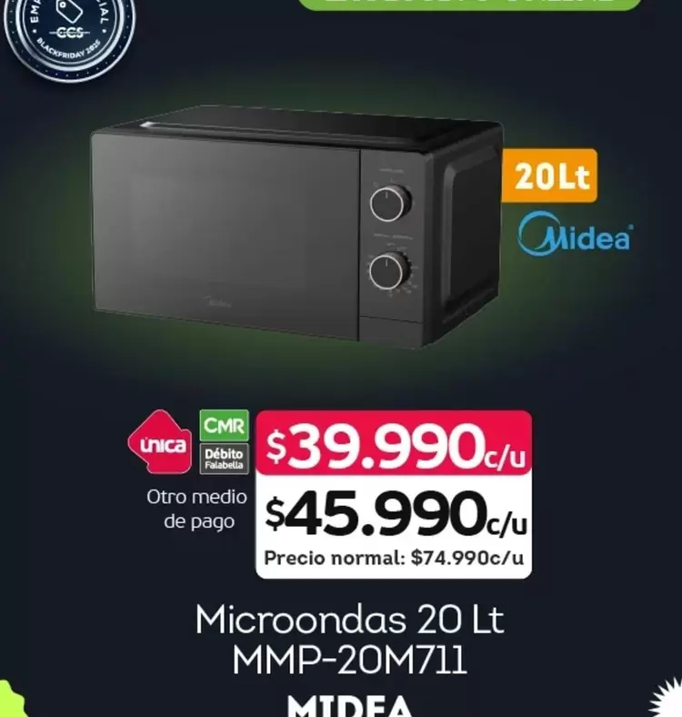 Midea - Microondas 20 Lt Mmp-20m711