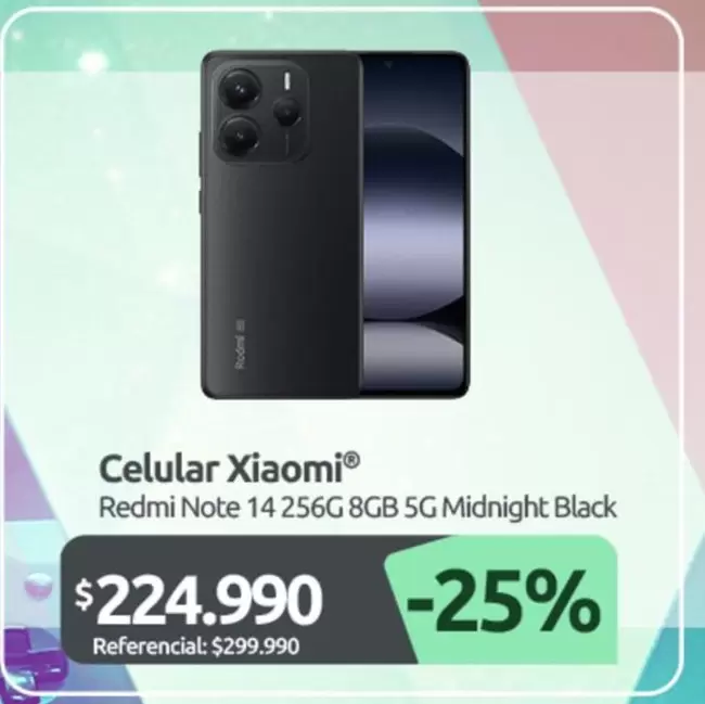 Xiaomi - Celular Redmi Note 14 256gb 5g Midnight Black