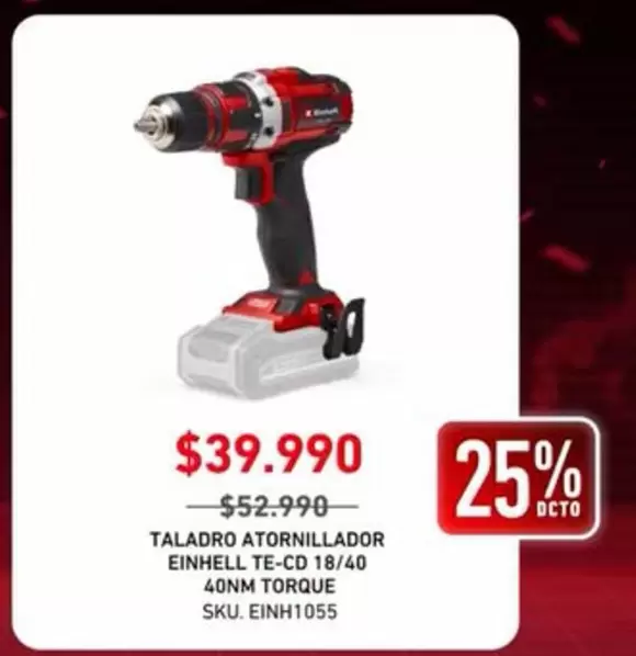 Einhell - Taladro Atornillador Te-cd 18/40