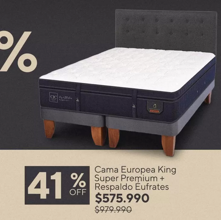 Cic - Cama King Super Premium + Respaldo Efufates